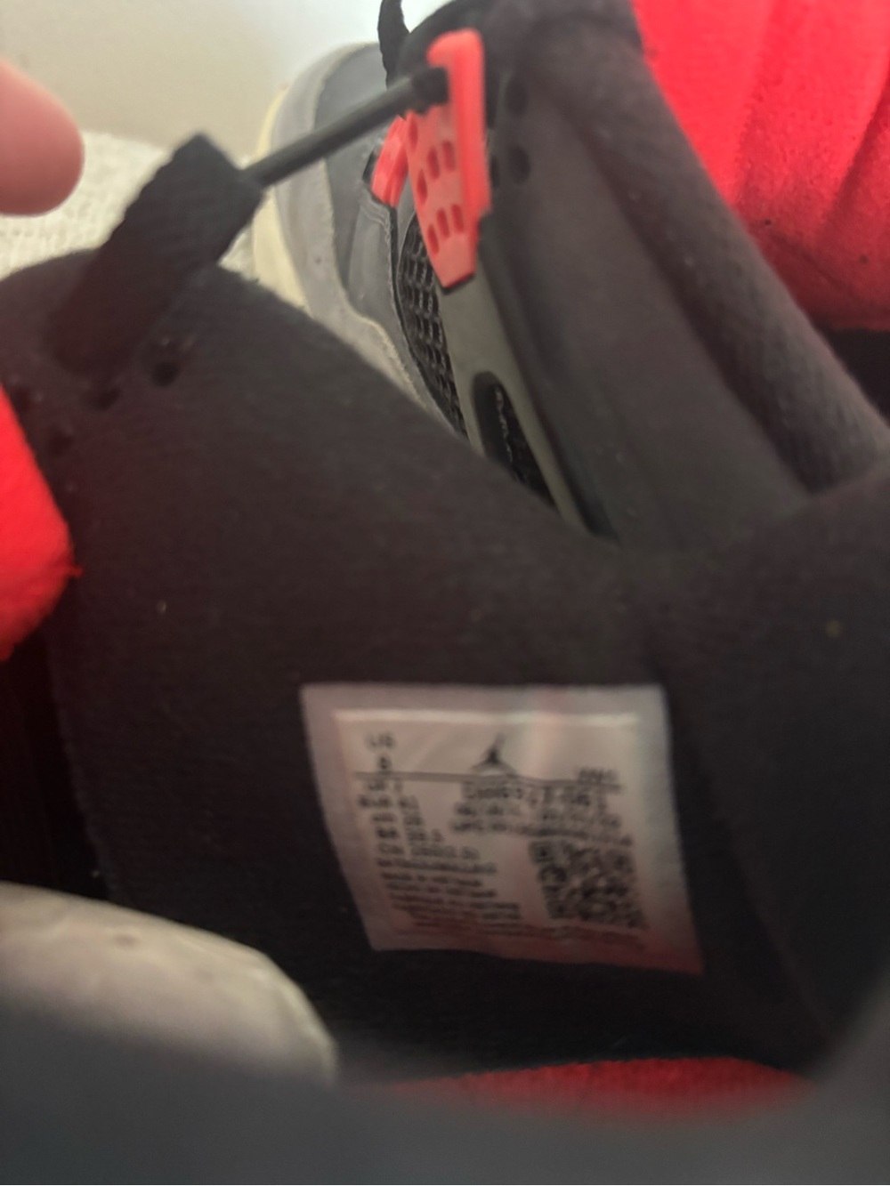 Jordan Retro Sneakers - Grey with Black and Red Accents - Picture 9 of 10